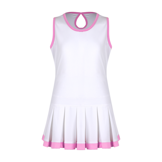 #Cottage Court White Pleat Dress