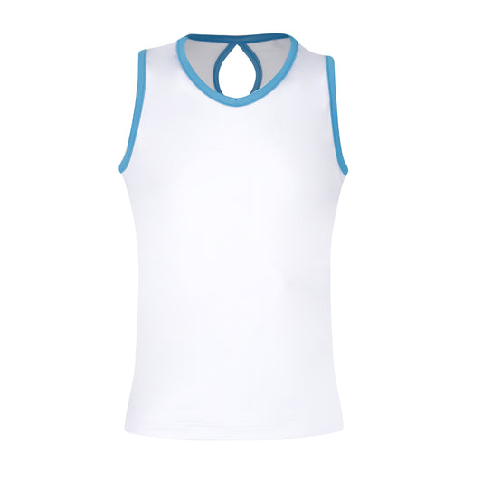 #Moroccan Morning White Keyhole Tank