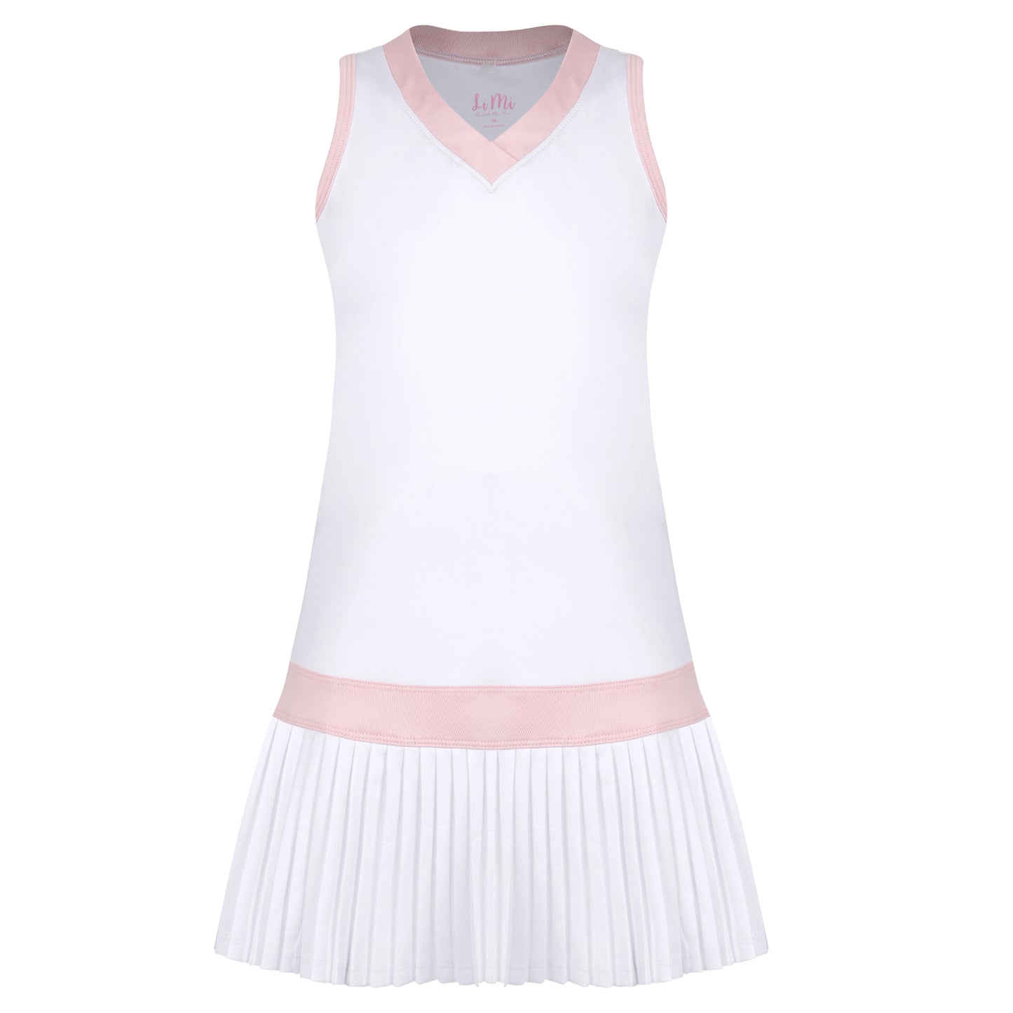 Carnival Lights White & Pink Pleat Dress