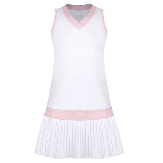 Carnival Lights White & Pink Pleat Dress - New!