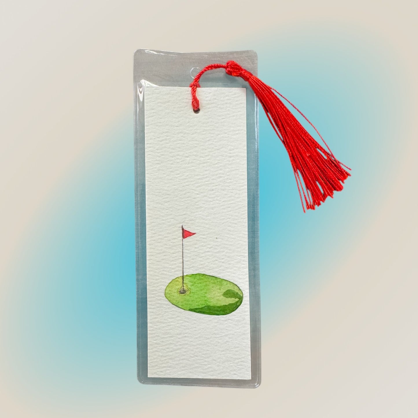 #Bookmark - Golf Hole Green with Red Flag- New!
