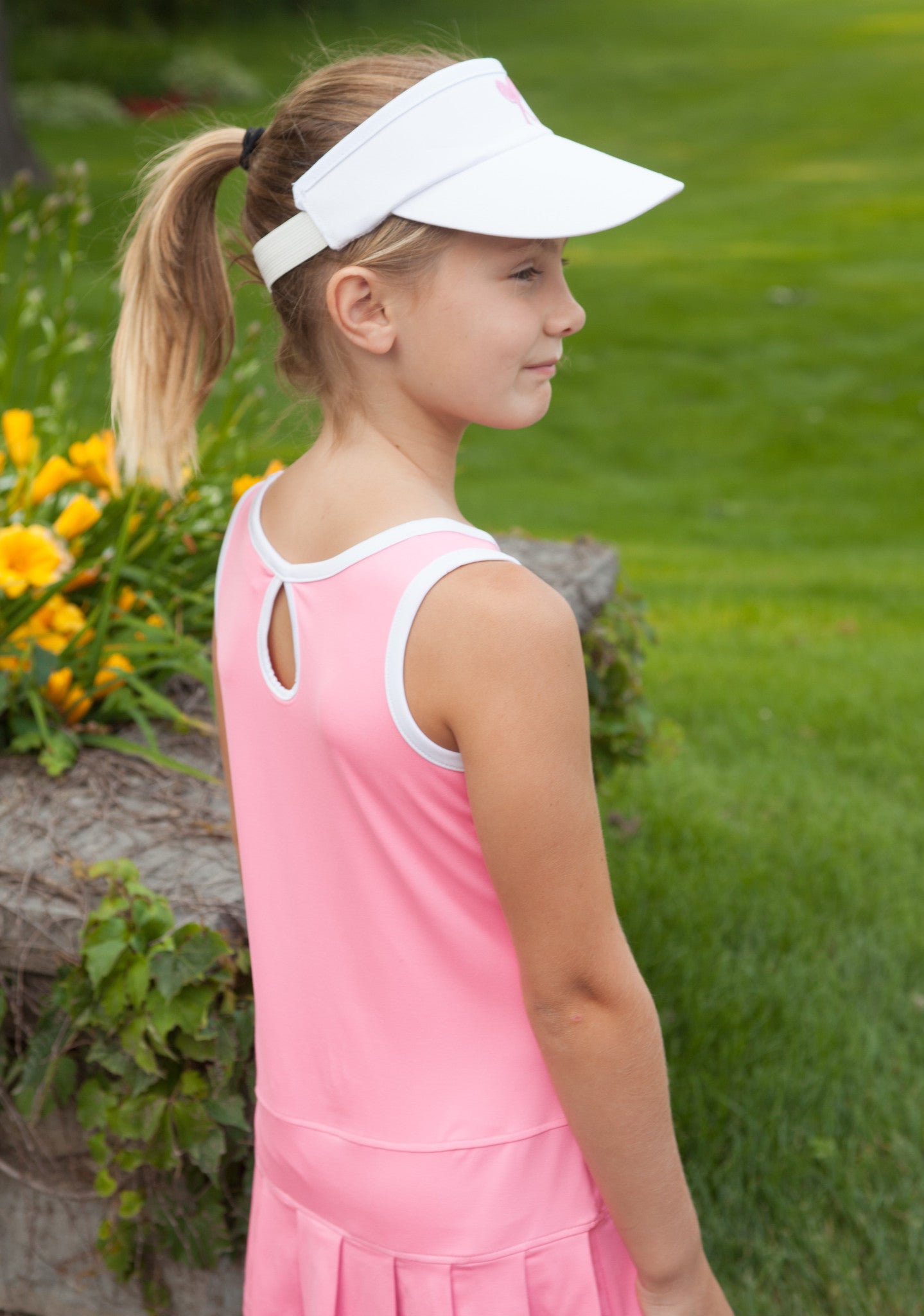 White Visor (Pink) - Little Miss Tennis