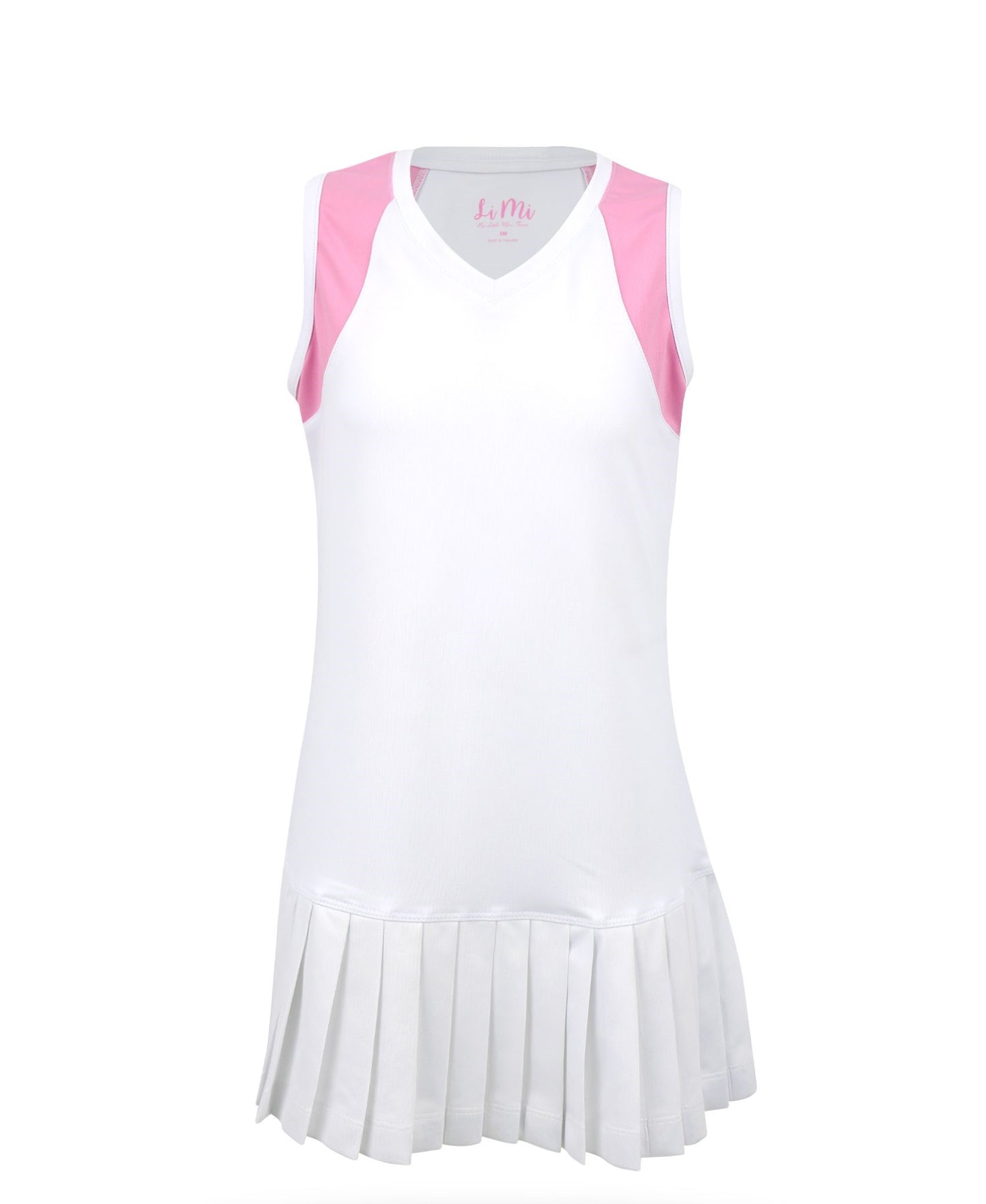 Bubble Gum White Pleat Dress
