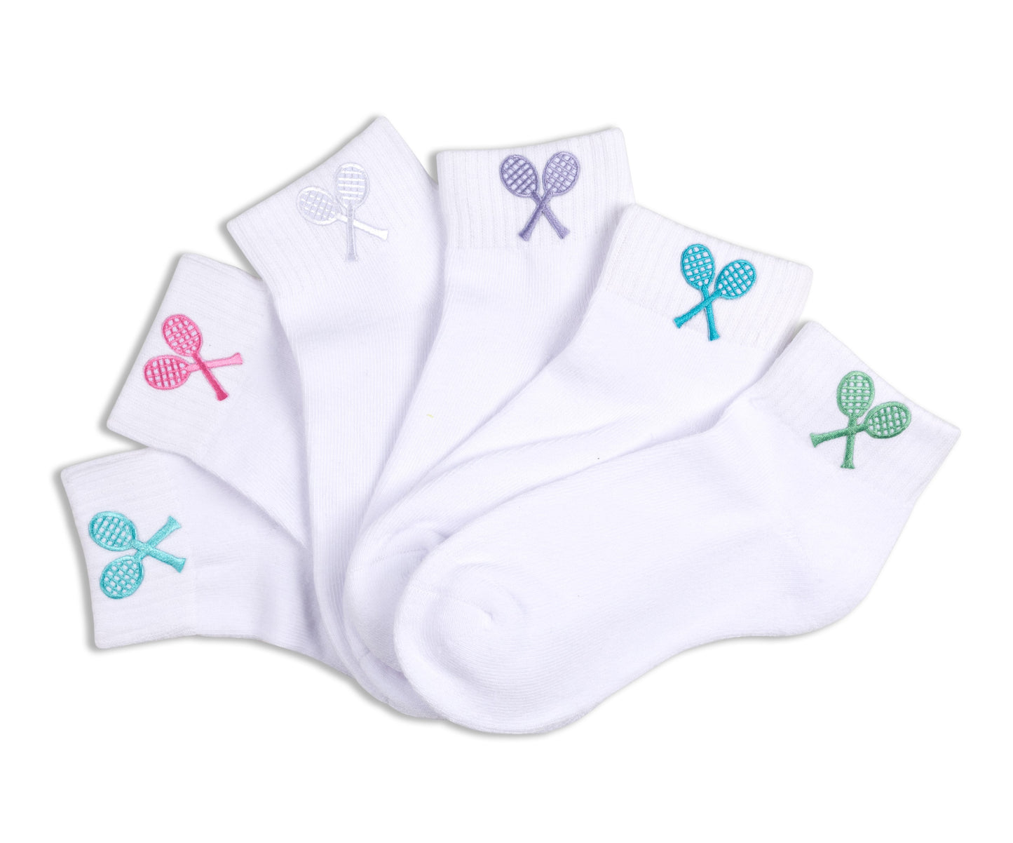 White Socks (select racquet color) - Little Miss Tennis