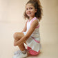 Bubble Gum White Semi-Pleat Skirt