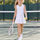 Carnival Lights White Pleat Dress