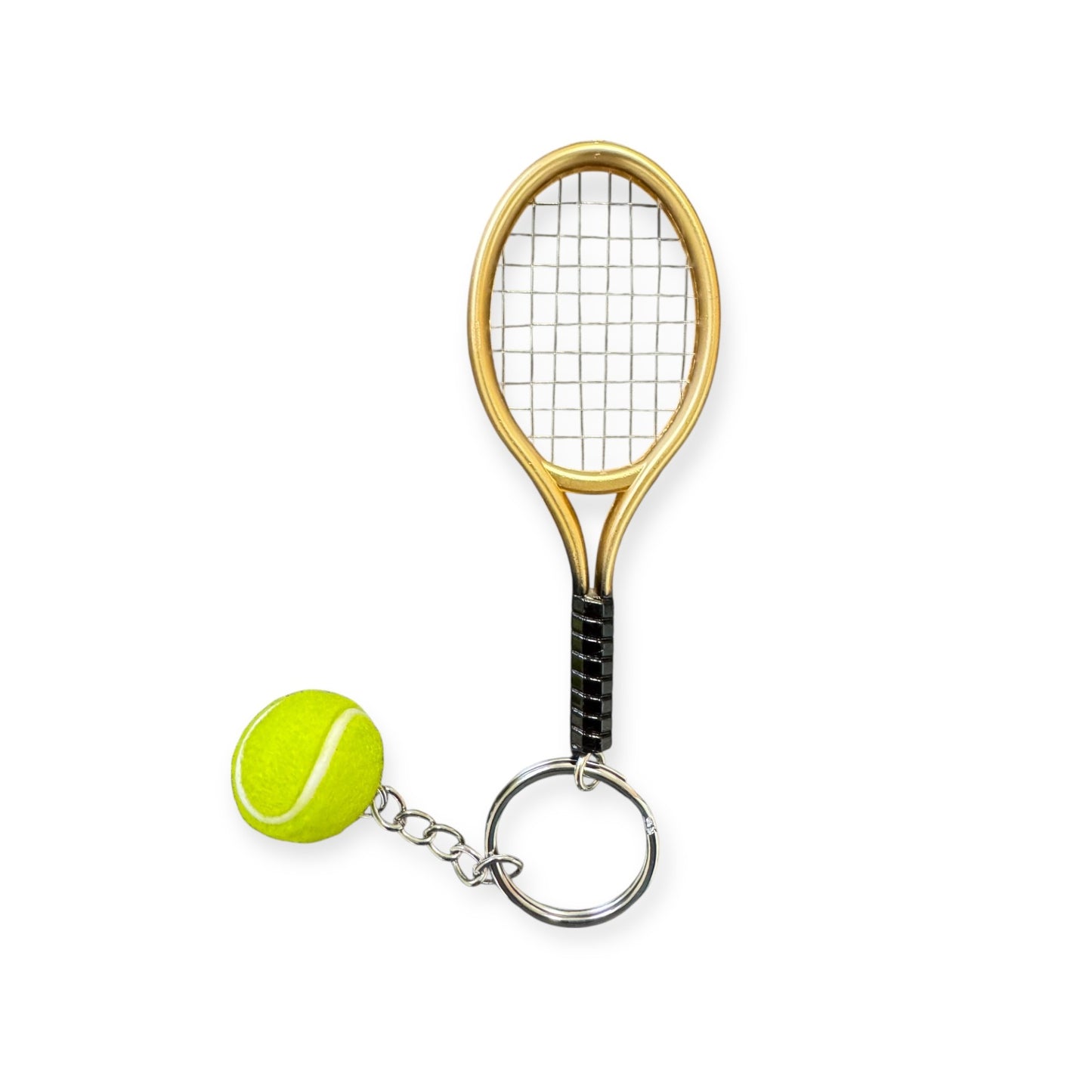 #Keychain - Gold Tennis Racket - New!