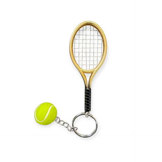 #Keychain - Gold Tennis Racket - New!