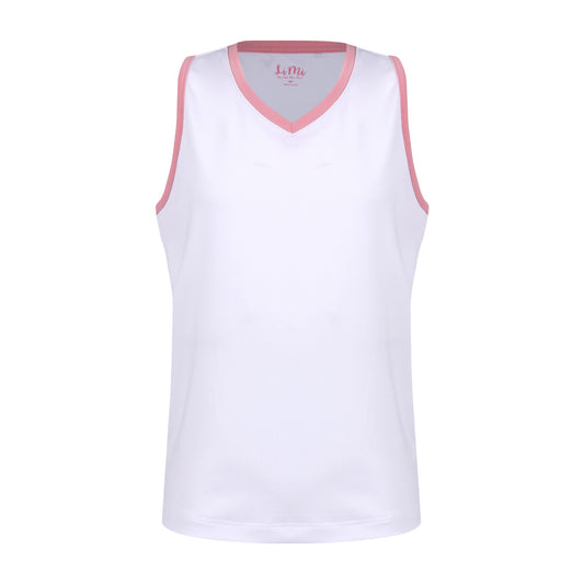 #Tutti Frutti White Tank/Pink Trim - New!