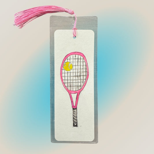 #Bookmark - Pink Tennis Racket - New!