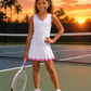 #Cottage Court White Pleat Dress