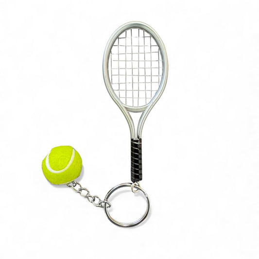 #Keychain - Silver Tennis Racket - New!