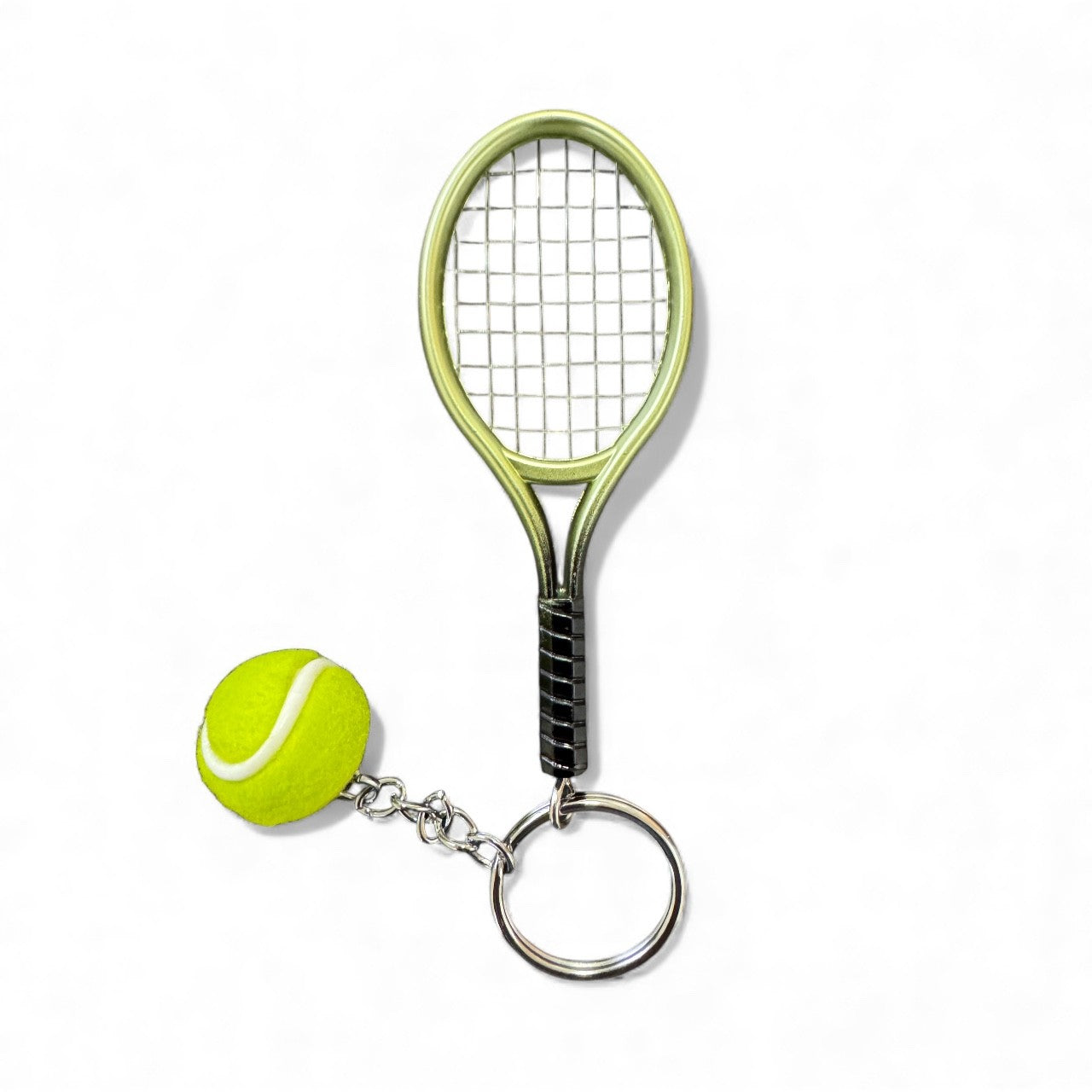 #Keychain - Soft Green Tennis Racket - New!