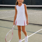#Tutti Frutti White/Pink Peekaboo Pleat Dress - New!