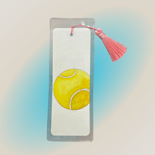 #Bookmark - Yellow Tennis Ball with Pink Tassel - New!