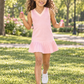 Carnival Lights Pink & Peach Pleat Dress
