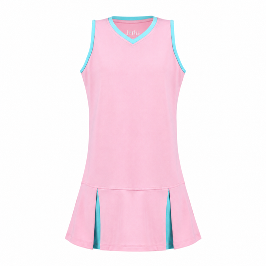 #Tutti Frutti Pink/Aqua Peekaboo Pleat Dress - New!