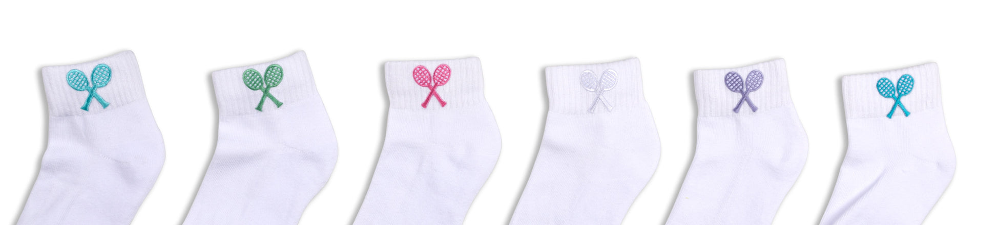 White Socks (select racquet color) - Little Miss Tennis