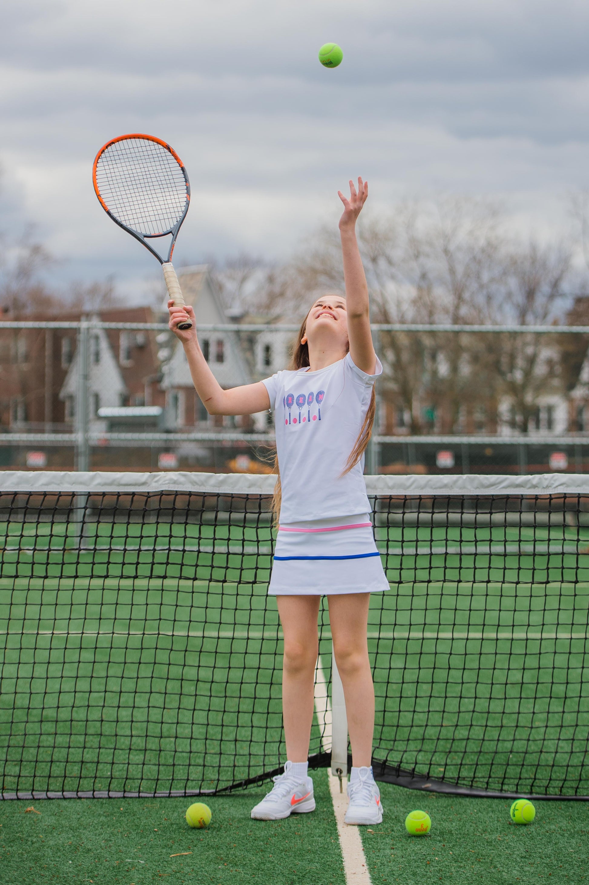 Cape May Skirt White Stripes - Little Miss Tennis