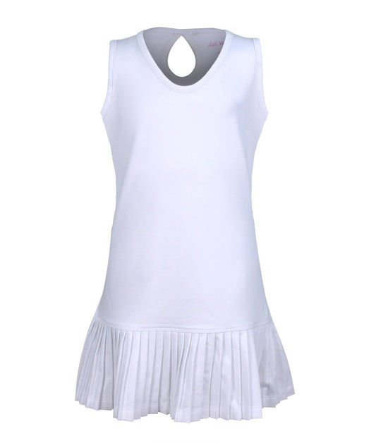#Santorini Island White Dress - Little Miss Tennis